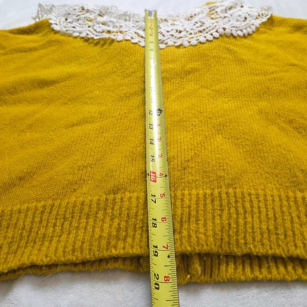 XL Maeve x Anthropologie chunky yellow lace cardigan sweater - Picture 10 of 12